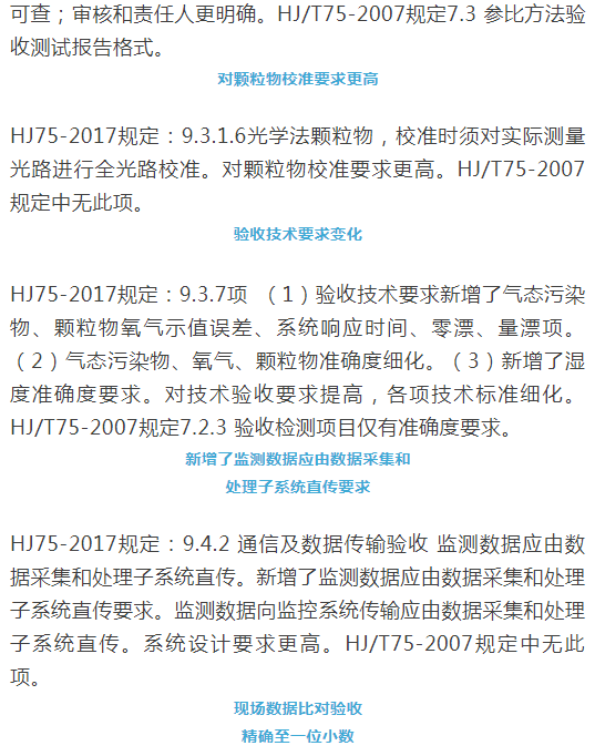 煙氣（so2，nox，顆粒物）排放連續(xù)監(jiān)測技術(shù)規(guī)范 HJ75-2017與HJ/T75-2007標(biāo)準(zhǔn)究竟有何不同